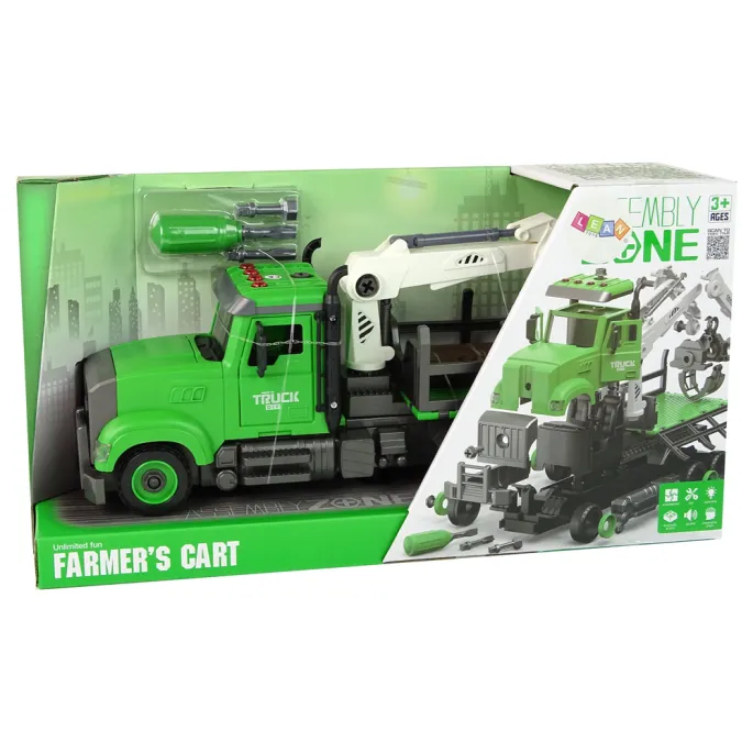 Zestaw pojazd i drewno edukacyjny do kreatywnej zabawy leśnej