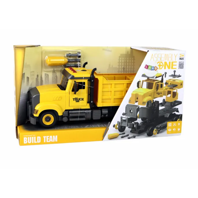 Samochód ciężarowy do składania z napędem frykcyjnym i dźwiękami