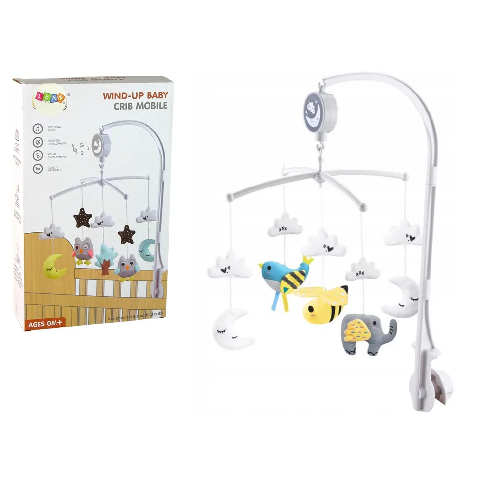 Nakręcana karuzela pozytywka do łóżeczka z pluszowymi zawieszkami dla dzieci