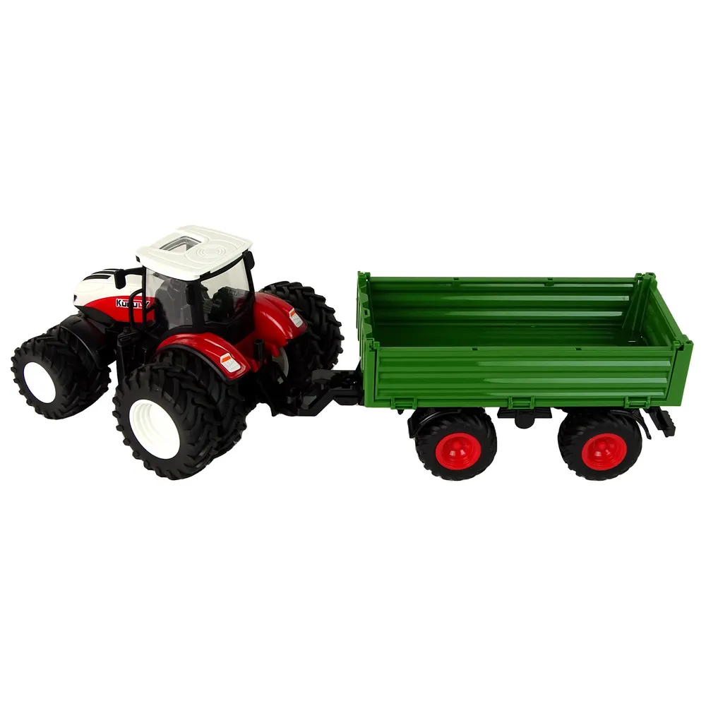 Zestaw traktor z przyczepą i pilotem do zdalnego sterowania