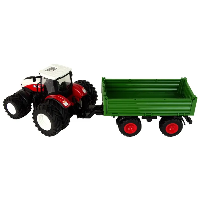 Zestaw traktor z przyczepą i pilotem do zdalnego sterowania