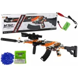 Pomarańczowy karabin na kulki wodne z dodatkową rączką i lunetą