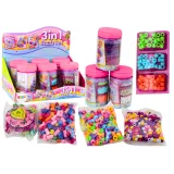 Zestaw koralików w słoiku do tworzenia własnej biżuterii dla dzieci