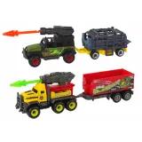 Kompletny zestaw do zabawy – pojazdy, dinozaury i przyczepy