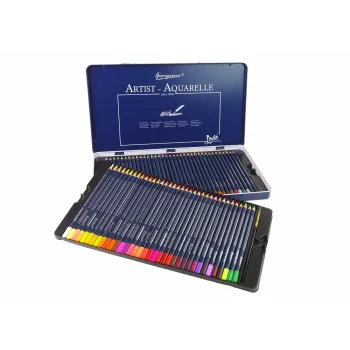 Zestaw 72 Kredek Akwarelowych Metalowy Pojemnik