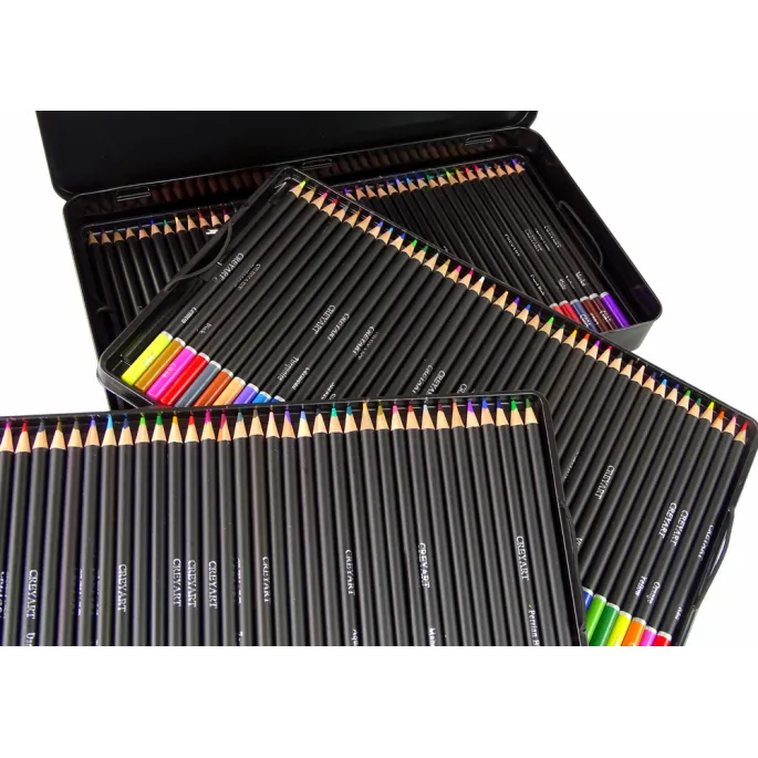 Zestaw 120 Kredek Artystycznych Metalowy Pojemnik