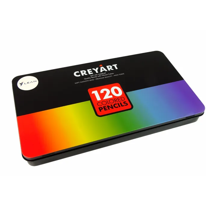 Zestaw 120 Kredek Artystycznych Metalowy Pojemnik