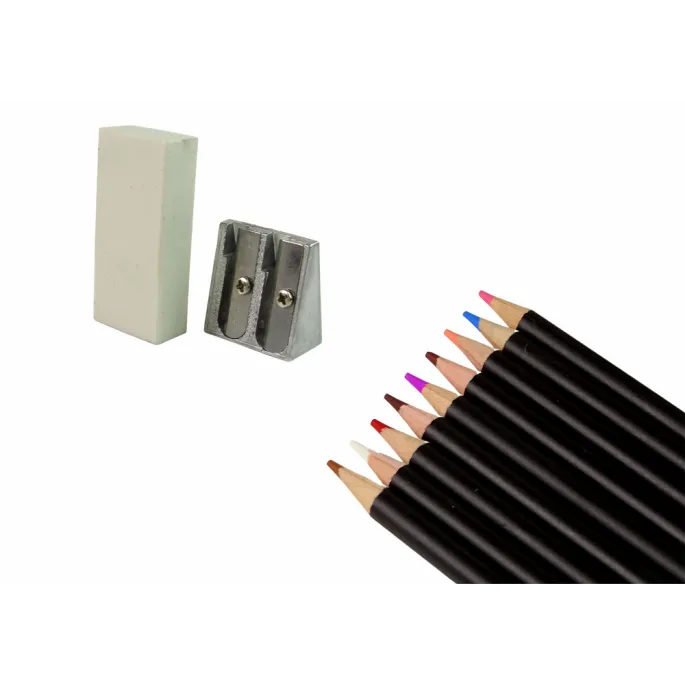 Zestaw Kredek W Tubie Strugaczka Gumka 74 El.