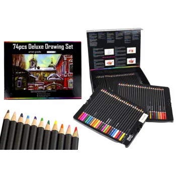Zestaw Do Rysowania Kredki W Pudełku 74 ele. XXL