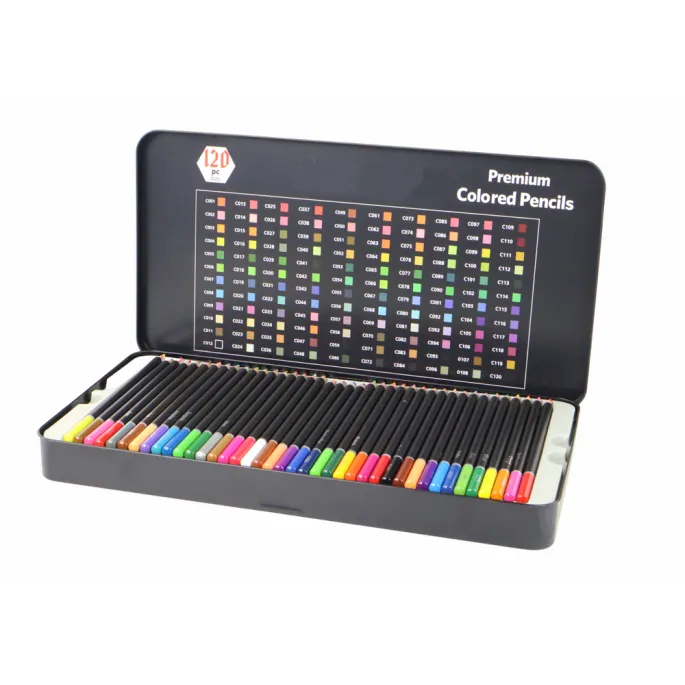Zestaw Kredek Premium 120szt. Różne Odcienie Lista Kolorów