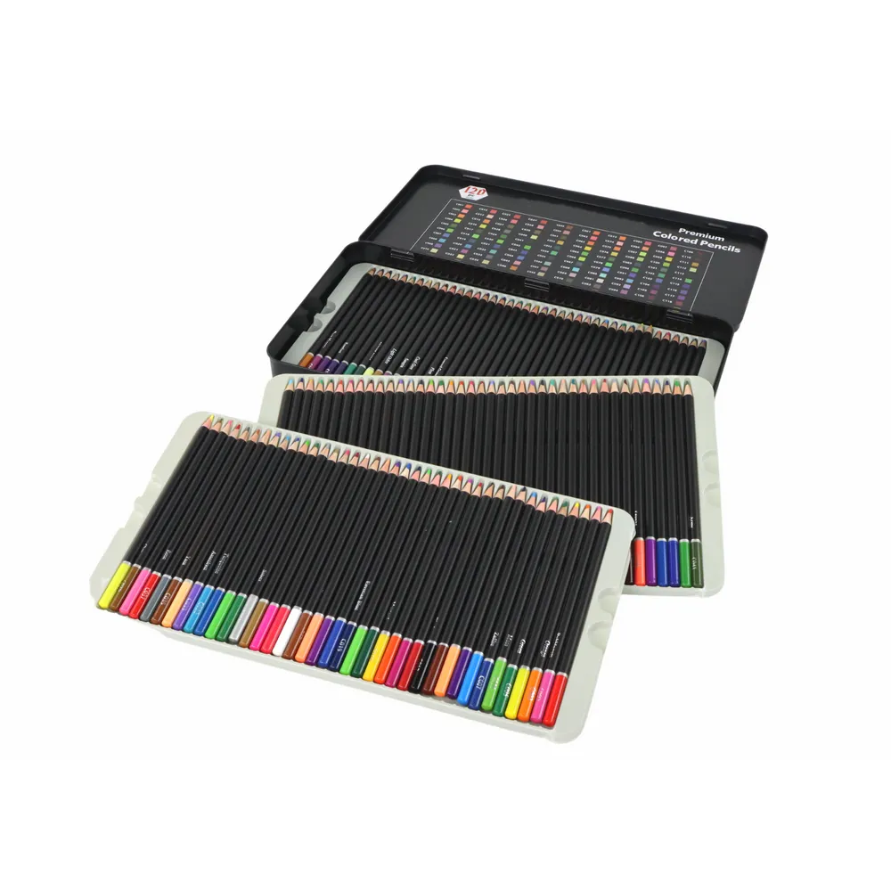 Zestaw Kredek Premium 120szt. Różne Odcienie Lista Kolorów