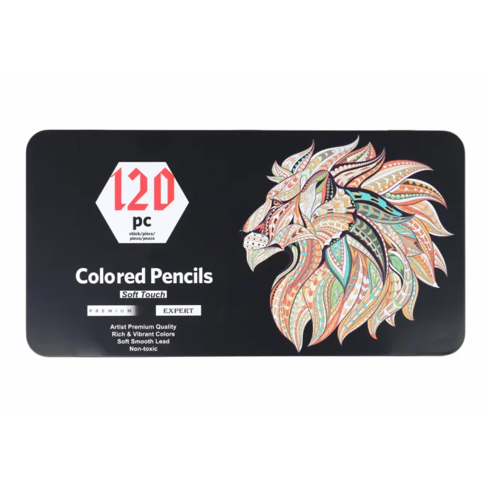 Zestaw Kredek Premium 120szt. Różne Odcienie Lista Kolorów