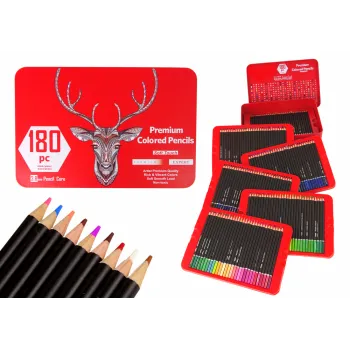 Zestaw Małego Artysty W Metalowym Pojemniku Kredki 180szt.