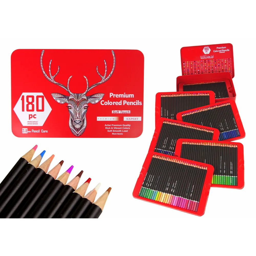 Zestaw Małego Artysty W Metalowym Pojemniku Kredki 180szt.