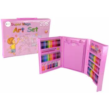 Zestaw Artystyczny Walizka Różowa 208 Elementów