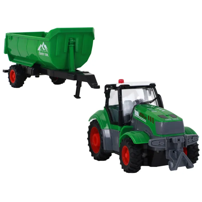 zestaw traktor z pilotem, akumulatorem i kablem do ładowania