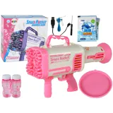 Różowy pistolet do baniek mydlanych dla dzieci podczas zabawy