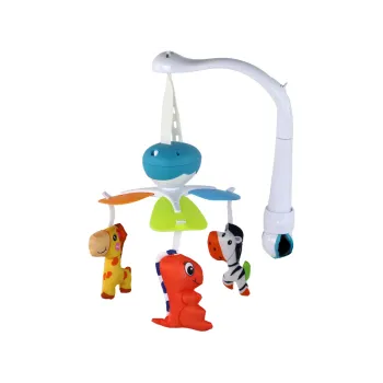 Karuzela Łóżeczkowa Na Baterie Dźwięki Niebieska 3 Pluszaki