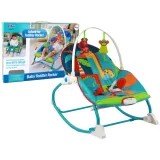 Leżaczek bujaczek 2w1 z motywem dinozaurów dla niemowląt i maluchów