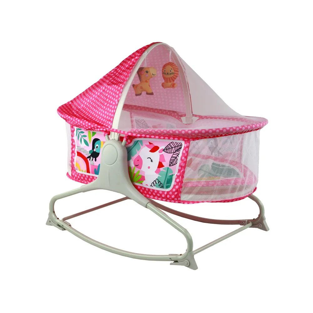 Estetyczny bujaczek 2w1 z daszkiem i siatką dla niemowląt