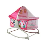 Estetyczny bujaczek 2w1 z daszkiem i siatką dla niemowląt