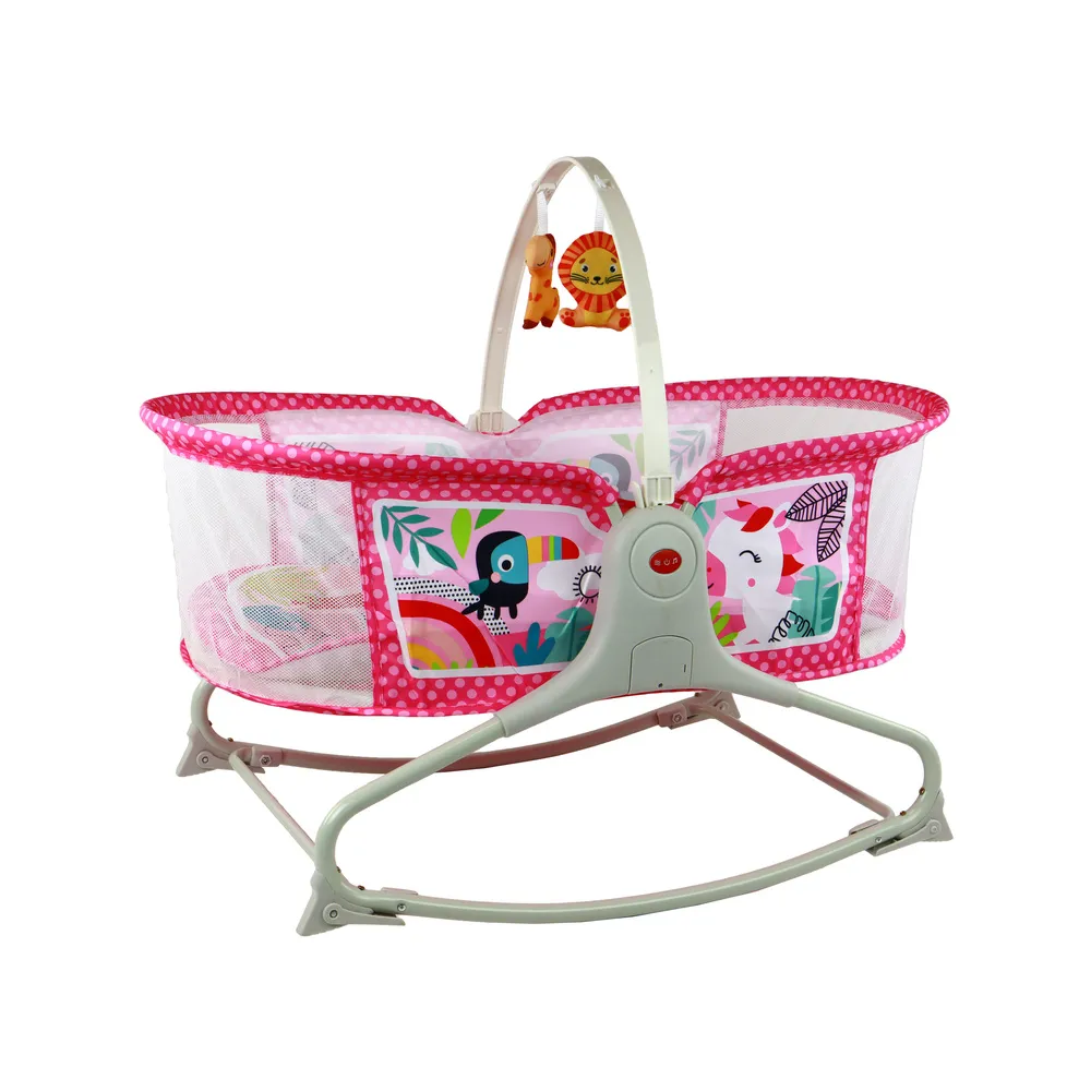 Dwufunkcyjne łóżeczko dziecięce z matą, dźwiękami i wibracjami