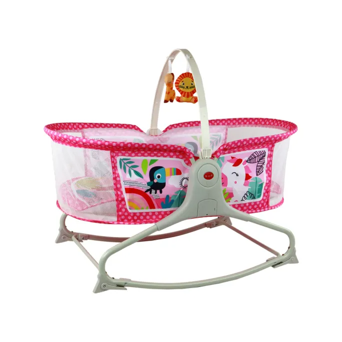 Dwufunkcyjne łóżeczko dziecięce z matą, dźwiękami i wibracjami