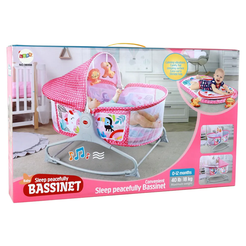 Łóżeczko bujaczek z pałąkiem, dla dziewczynki, do 18 kg