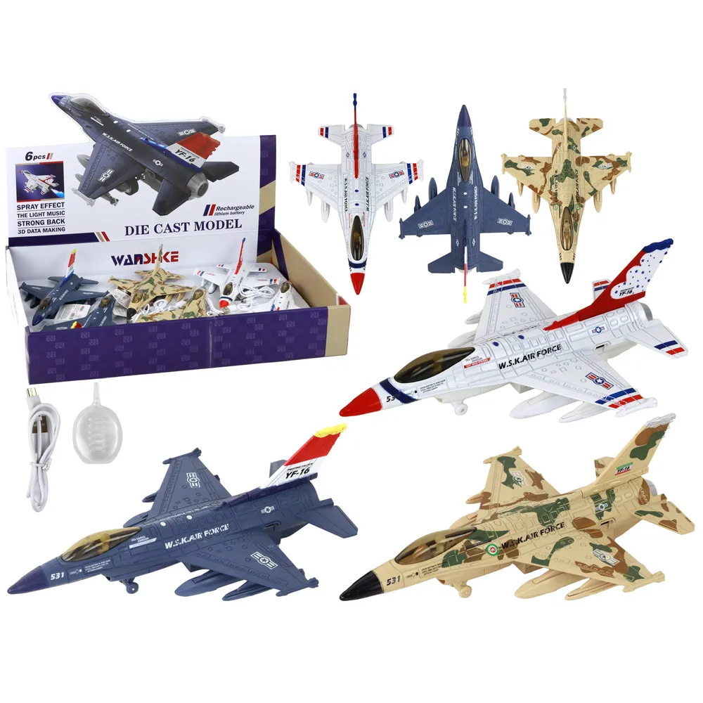 Wojskowy samolot myśliwiec w kolorze moro dla dzieci