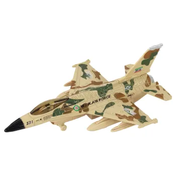 Zabawka samolot w moro dla małych fanów lotnictwa wojskowego