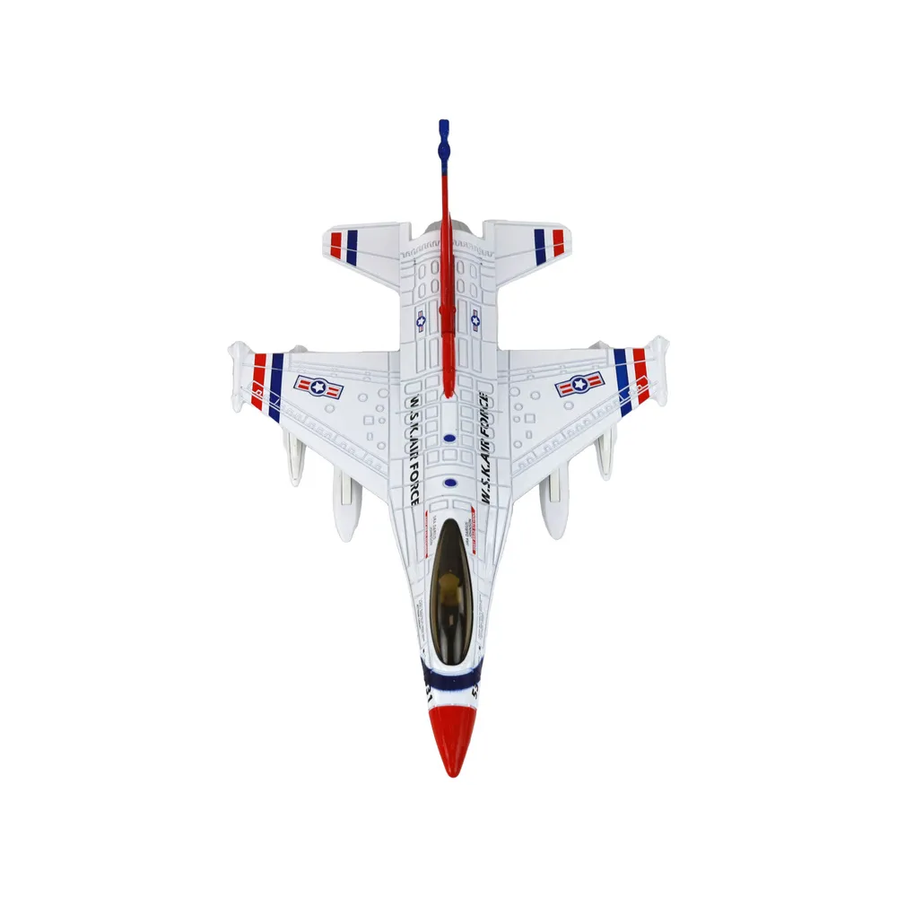 Samolot wojskowy dla dzieci z funkcją naciągania silnika