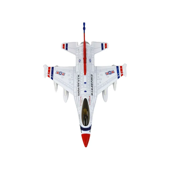 Samolot wojskowy dla dzieci z funkcją naciągania silnika