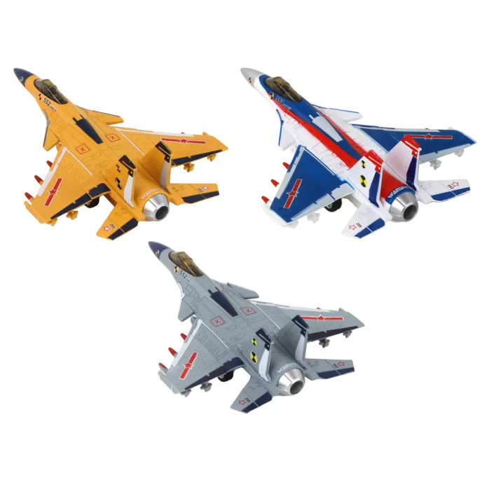 Kolorowy myśliwiec na napęd dziecięcy z efektami specjalnymi