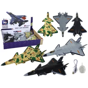 Model samolotu na akumulator z efektem pary na białym tle