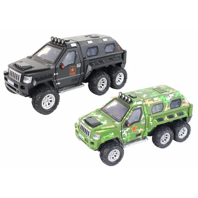 Pojazd z ruchomą armatą i gumowymi kołami do kreatywnej zabawy