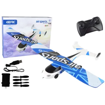 Biało-niebieski samolot R/C 4D-G3 z podświetleniem LED w zestawie