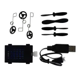 Zestaw akcesoriów do samolotu RC 4D-G4 obok modelu