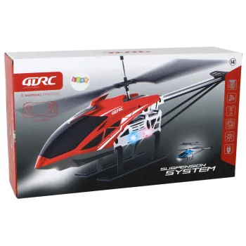 Aluminiowa konstrukcja helikoptera RC w wersji czerwonej