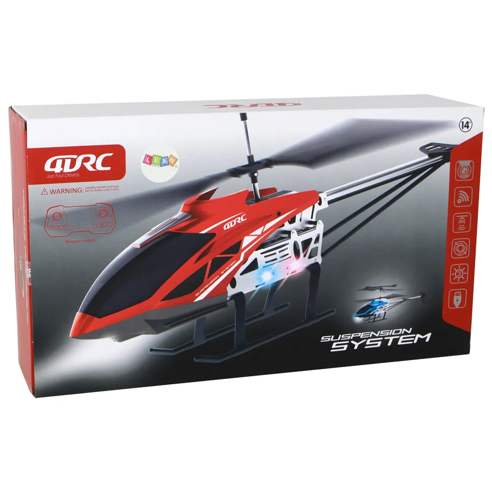 Aluminiowa konstrukcja helikoptera RC w wersji czerwonej