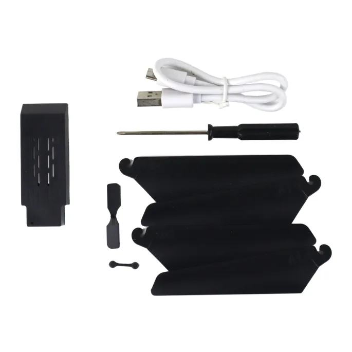 Zestaw helikoptera z pilotem, akumulatorem i dodatkowymi śmigłami