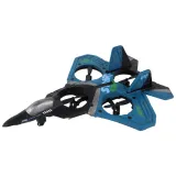 RC myśliwiec z podświetleniem eksponowany na tle jasnego nieba