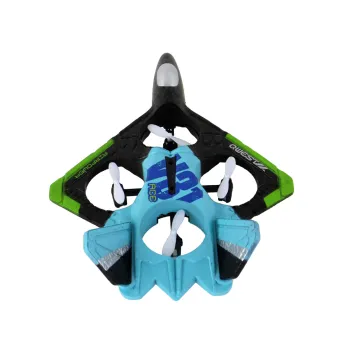 Myśliwiec RC z kolorowymi diodami LED na tle białego tła