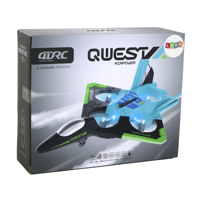 Intuicyjny pilot do sterowania niebieskim myśliwcem RC z bliska