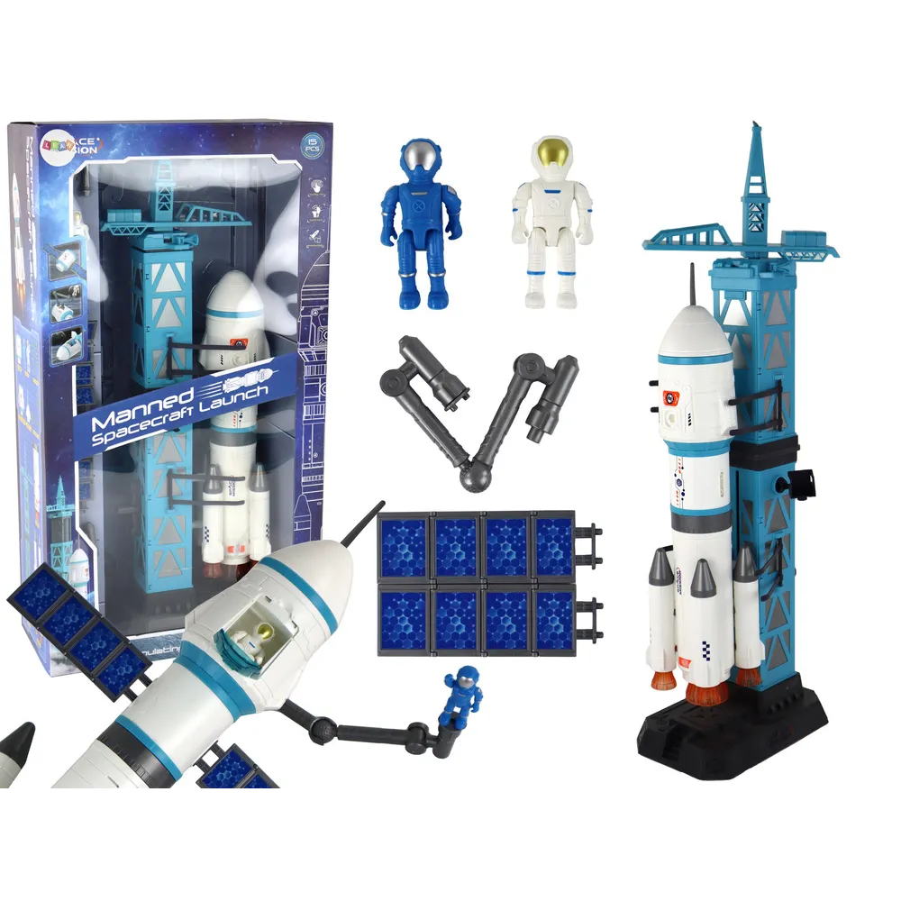 Zestaw kosmiczny z rakietą i astronautami 15 elementów dla dzieci