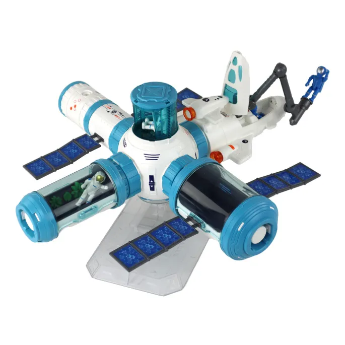 Model rakiety i stacji kosmicznej do kreatywnej zabawy edukacyjnej