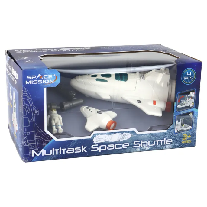 Dron i mechaniczne ramię jako akcesoria zestawu kosmicznego dla dzieci