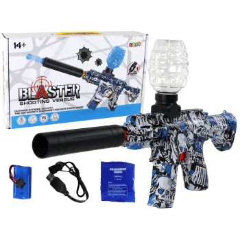 Automatyczny niebieski pistolet na wodę z kulkami żelowymi akumulatorowy