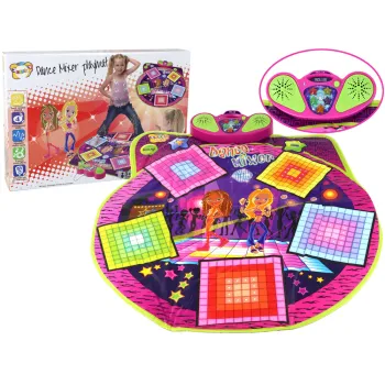 Fioletowa mata taneczna dla dzieci z podświetlanymi polami i efektami dźwiękowymi