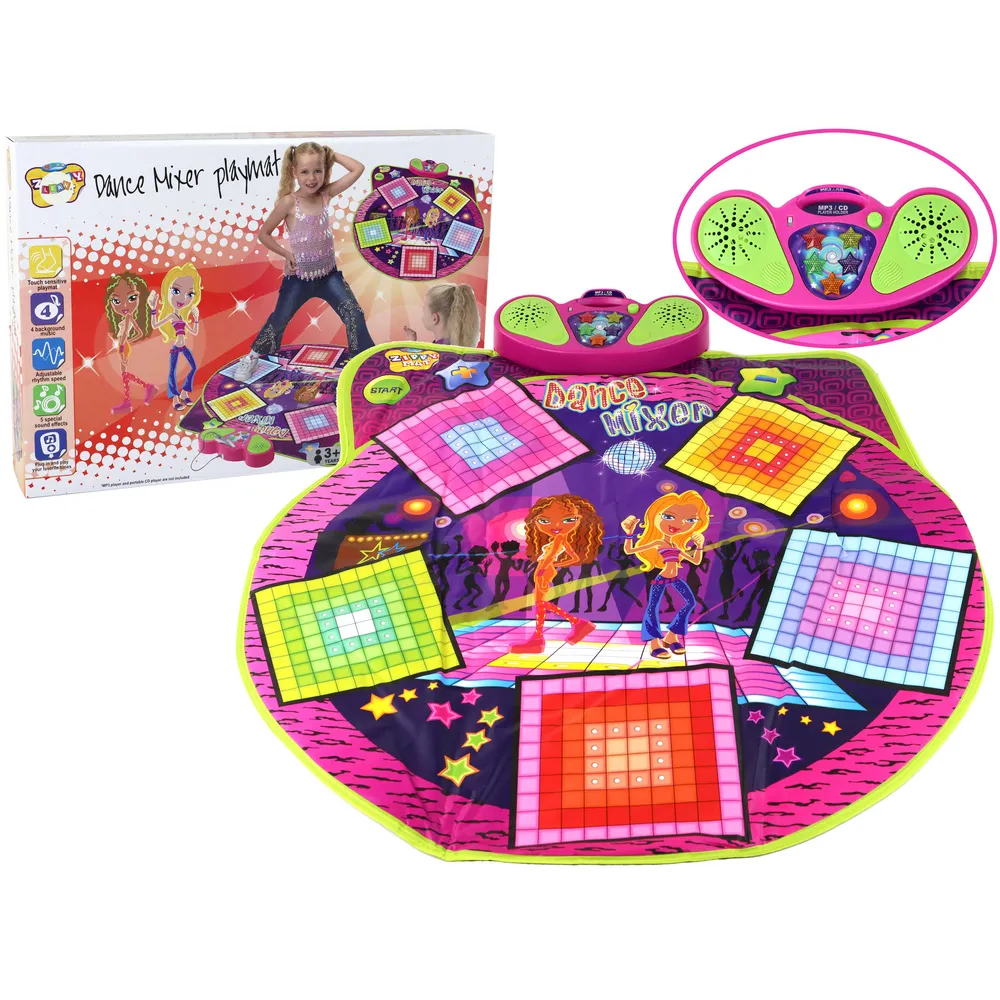 Fioletowa mata taneczna dla dzieci z podświetlanymi polami i efektami dźwiękowymi