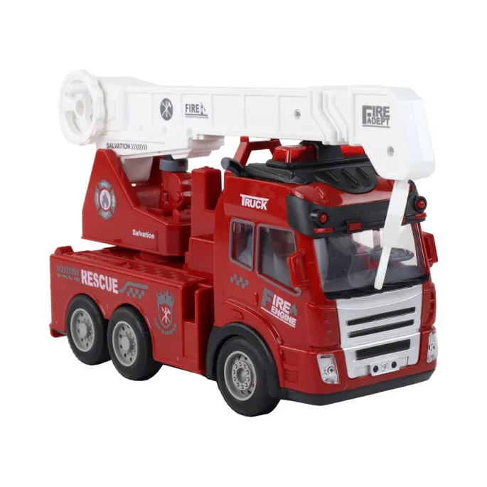 Zbliżenie na gumowe koła pojazdu strażackiego dla dzieci